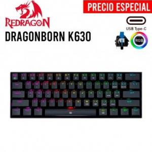 TECLADO REDRAGON DRAGONBORN K630 | ESPAÑOL | MECANICO | SW-BLUE | RGB | NEGRO
