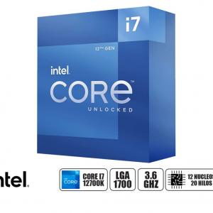 PROCESADOR INTEL CORE I7 12700K 3.6GHZ HASTA 4.9GHZ, 25MB, 12 NUCLEOS, GRAFICO INTEGRADO UHD 770, LGA 1700, S/COOLER