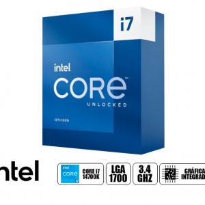 PROCESADOR INTEL CORE I7 14700K 3.4 GHZ HASTA 5.6 GHZ, 33MB, 20 NUCLEOS, GRAFICO INTEGRADO UHD 770, LGA 1700, S/COOLER