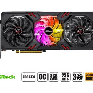 TARJETA DE VIDEO ASROCK ARC A770 PHANTOM GAMING D 8GB OC GDDR6 INTEL 256BITS