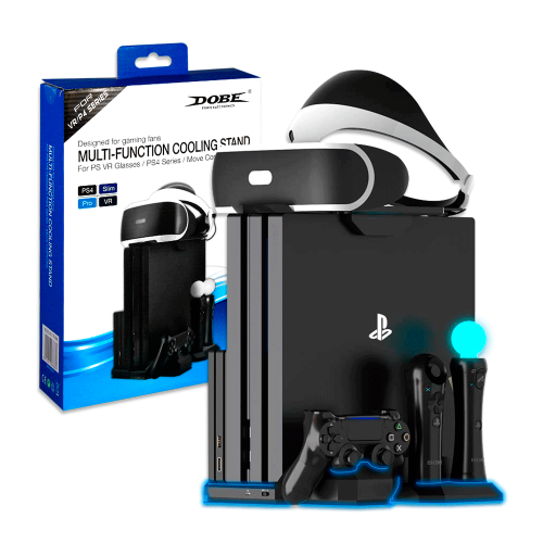 BASE 3 EN 1 CARGADOR STAND VENTILADOR PARA PS4 FAT/SLIM/PRO
